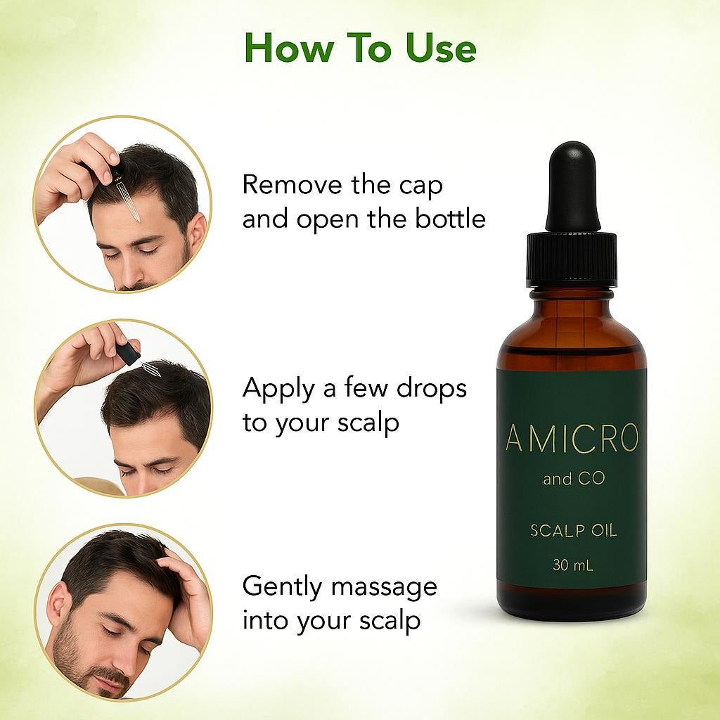 A Micro & Co Scalp Oil – Lightweight Nourishing Formula for Deep Hydration & Healthy and for Strong, Shiny Hair Growth